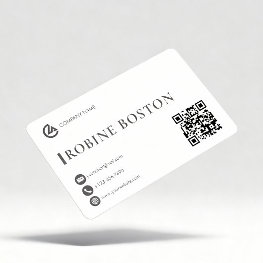 Elegant Minimalist Business Card with QR Code Visitekaartje