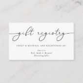 Elegant minimalist Calligraphy Gift Registry Informatiekaartje (Voorkant)
