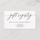 Elegant minimalist Calligraphy Gift Registry Informatiekaartje (Voorkant)