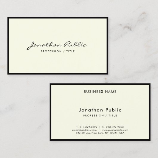 Elegant Minimalist Calligraphy Script Luxury Visitekaartje (Voorkant / Achterkant)