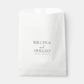 Elegant minimalist Calligraphy Wedding Favor Bag Bedankzakje (Voorkant)