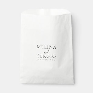 Elegant minimalist Calligraphy Wedding Favor Bag Bedankzakje