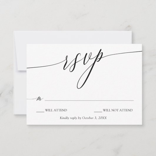 Elegant minimalist calligraphy Wedding RSVP (Voorkant)