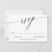 Elegant minimalist calligraphy Wedding RSVP Kaartje (Voorkant)
