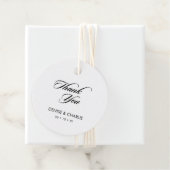 Elegant minimalist Calligraphy White Wedding Bedankjes Labels (In situ)
