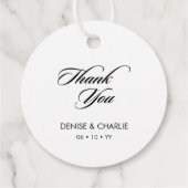 Elegant minimalist Calligraphy White Wedding Bedankjes Labels (Achterkant)