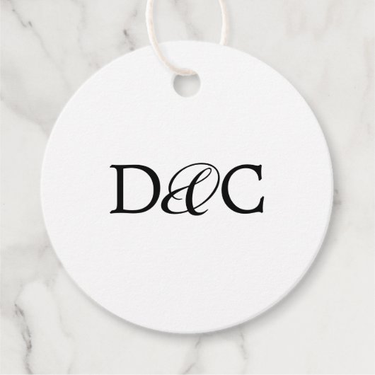 Elegant minimalist Calligraphy White Wedding Bedankjes Labels (Voorkant)