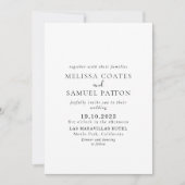 Elegant minimalist Calligraphy White Wedding Kaart (Voorkant)