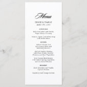 Elegant minimalist Calligraphy White Wedding Menu (Voorkant)