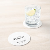 Elegant minimalist Calligraphy White Wedding Ronde Kartonnen Onderzetter (Insitu)