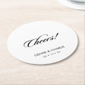Elegant minimalist Calligraphy White Wedding Ronde Kartonnen Onderzetter (Gebogen)