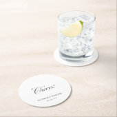 Elegant minimalist Calligraphy White Wedding Ronde Kartonnen Onderzetter (Insitu)