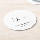 Elegant minimalist Calligraphy White Wedding Ronde Kartonnen Onderzetter (Gebogen)