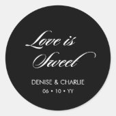 Elegant minimalist Calligraphy White Wedding Ronde Sticker (Voorkant)