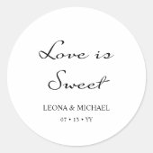 Elegant minimalist Calligraphy White Wedding Ronde Sticker (Voorkant)