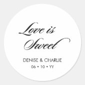 Elegant minimalist Calligraphy White Wedding Ronde Sticker (Voorkant)