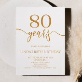 Elegant Minimalist Champagne 80th Birthday Party Kaart
