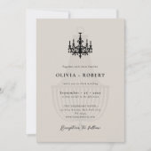 Elegant Minimalist Chandelier Wedding Kaart (Voorkant)