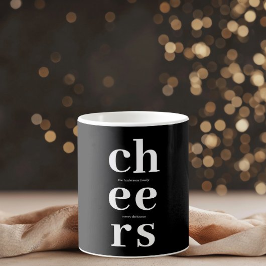 Elegant Minimalist Cheers | Modern Black & White Koffiemok