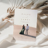 Elegant Minimalist Chic Script Photo Wedding Invdi Kaart