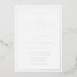 Elegant minimalist Chic Silver Wedding Uitnodiging