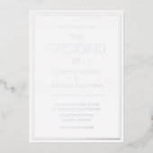 Elegant minimalist Chic Silver Wedding Uitnodiging (Voorkant)