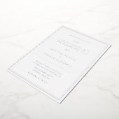 Elegant minimalist Chic Silver Wedding Uitnodiging (Gedraaid)