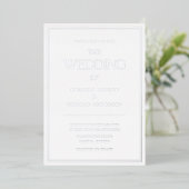 Elegant minimalist Chic Silver Wedding Uitnodiging (Staand Voorkant)