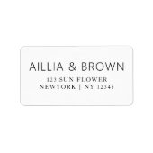 Elegant Minimalist Chic Wedding Address Etiket (Voorkant)