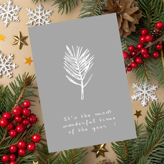 Elegant Minimalist Christmas Greeting Card Kaart
