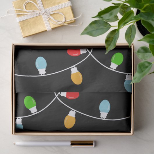 Elegant Minimalist Christmas Lights Tissuepapier (Geschenk)