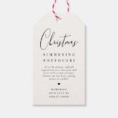 Elegant Minimalist Christmas Simmering Potpourri Cadeaulabel (Voorkant)