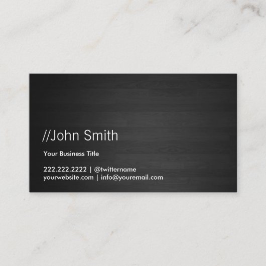 Elegant minimalist Classy Dark Wood Texture Visitekaartje (Voorkant)