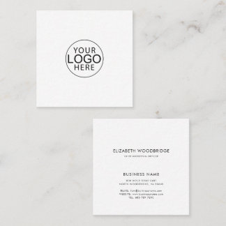 Elegant Minimalist Corporate Logo Employees Vierkante Visitekaartje