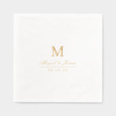 Elegant minimalist couples monogram wedding folie servetten (Voorkant)