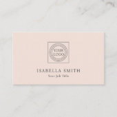 Elegant Minimalist Custom Logo Blush Pink Visitekaartje (Voorkant)