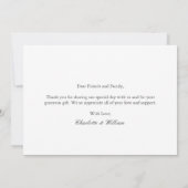 Elegant minimalist Custom Message Photo Weddenscha Bedankkaart (Achterkant)