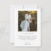 Elegant Minimalist Custom Wedding Couple Photo  Bedankkaart (Achterkant)