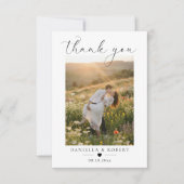 Elegant Minimalist Custom Wedding Couple Photo  Bedankkaart (Voorkant)