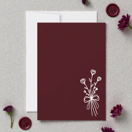 Elegant Minimalist Deep Burgundy Kaart
