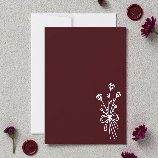 Elegant Minimalist Deep Burgundy Kaart