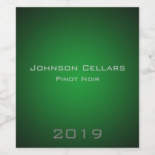 Elegant minimalist Deep Green Vignette Custom Wijn Etiket (Enkel label)