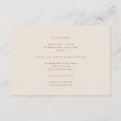 Elegant Minimalist Desert Sand Copper Wedding Informatiekaartje (Achterkant)