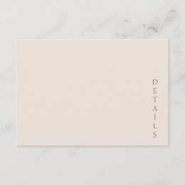 Elegant Minimalist Desert Sand Wedding Informatiekaartje