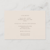 Elegant Minimalist Desert Sand Wedding Informatiekaartje (Achterkant)
