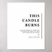 Elegant minimalist Deze kaars brandt het huwelijk Poster (Voorkant)