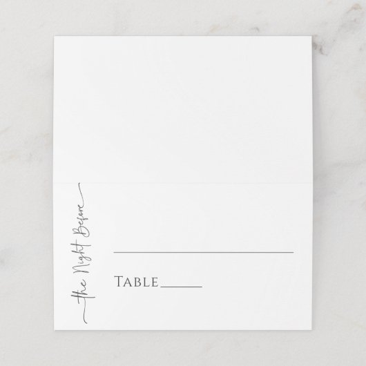 Elegant Minimalist Dinner Folded Place Card Plaatskaartje (Buitenkant ongevouwen)