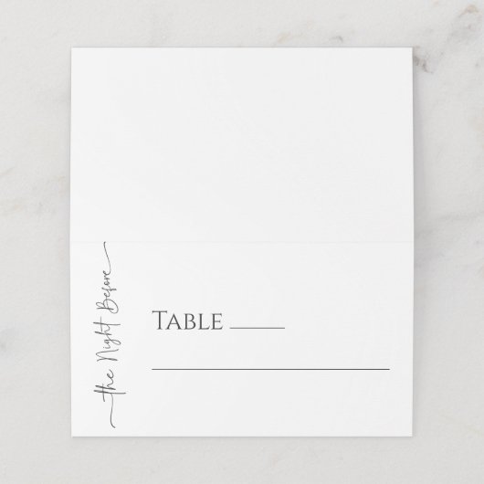 Elegant Minimalist Dinner Folded Place Card Plaatskaartje (Buitenkant ongevouwen)