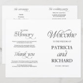 Elegant Minimalist DIY Wedding Folded Program (Voorkant / Achterkant)