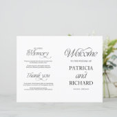 Elegant Minimalist DIY Wedding Folded Program (Staand voorkant)